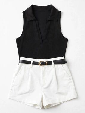 House of Harlow 1960 Black Sleeveless Polo Bodysuit for Kids